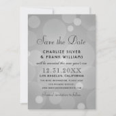 Platinum grijs elegante bruiloft save the date (Voorkant)