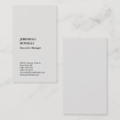 Platinum grijs minimalistisch modern hoog geperste visitekaartje (Voorkant / Achterkant)