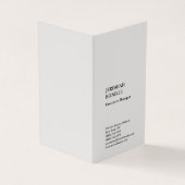 Platinum grijs minimalistisch modern hoog geperste visitekaartje (Buitenkant)