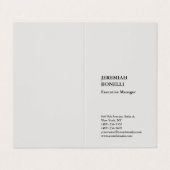 Platinum grijs minimalistisch modern hoog geperste visitekaartje (Buitenkant ongevouwen)