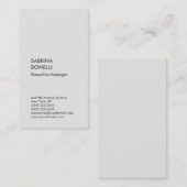 Platinum grijs minimalistisch modern hoog geperste visitekaartje (Voorkant / Achterkant)