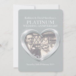 Platinum huwelijks hart foto jubileum uitnodiging