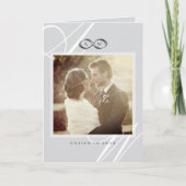 Platinum Infinity Symbol Monogram Foto Weddenschap Bedankkaart (Voorkant)