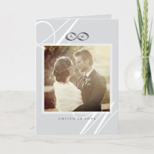 Platinum Infinity Symbol Monogram Foto Weddenschap Bedankkaart