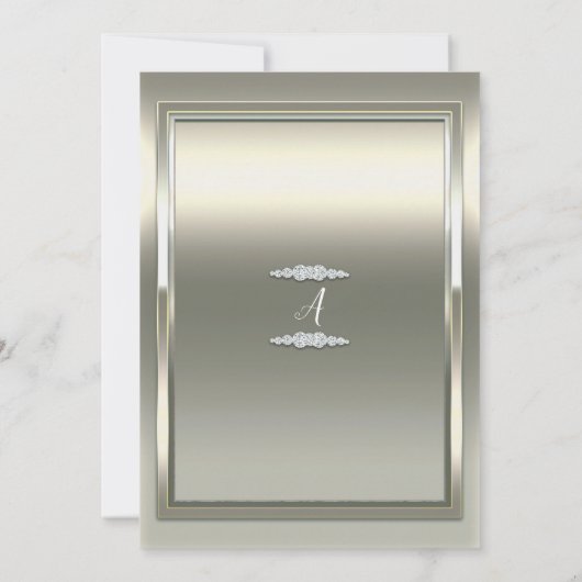 Platinum Ivoor Prinses Hart Tiara Verjaardagsfeest Kaart (Achterkant)