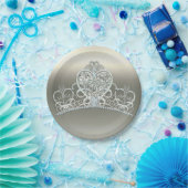 Platinum Ivoor Prinses Hart Tiara Verjaardagsfeest Papieren Bordje (Feest)