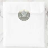 Platinum Ivoor Prinses Hart Tiara Verjaardagsfeest Ronde Sticker (Tas)
