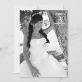 Platinum Ivory Princess Heart Tiara Quinceañera Kaart (Achterkant)