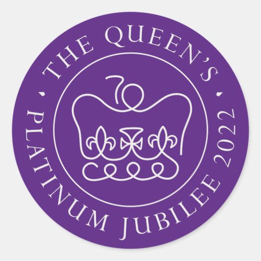 Platinum Jubilee 2022 70e Jubileum van koningin Ronde Sticker (Voorkant)