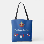 Platinum Jubilee 2022 Blue Canvas tas (Achterkant)