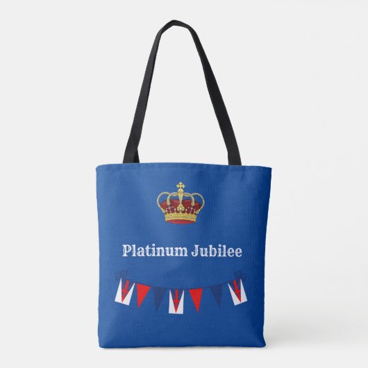 Platinum Jubilee 2022 Blue Canvas tas (Achterkant)