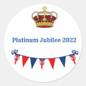 Platinum Jubilee 2022 Classic Round Sticker (Voorkant)