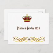 Platinum Jubilee 2022 Kroon Briefkaart (Voorkant / Achterkant)