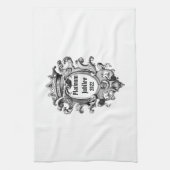 Platinum Jubilee 2022 Zwart-wit Theedoek (Verticaal)