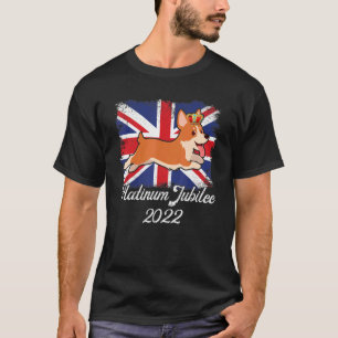 Platinum Jubilee Cute Corgi sinds 1952 British Mon T-shirt