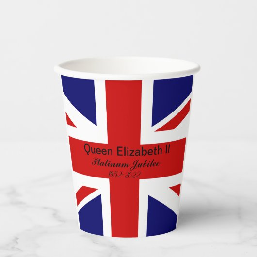 Platinum Jubilee. Papieren Bekers (Voorkant)