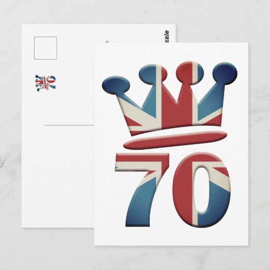 Platinum Jubilee Queen Elizabeth 70 jaar Briefkaart (Voorkant / Achterkant)