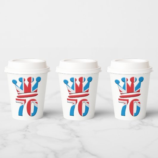 Platinum Jubilee Queen Elizabeth 70 jaar Papieren Bekers (Multi)