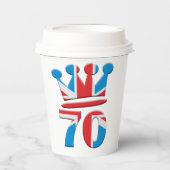 Platinum Jubilee Queen Elizabeth 70 jaar Papieren Bekers (Voorkant)