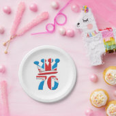 Platinum Jubilee Queen Elizabeth 70 jaar Papieren Bordje (Feest)