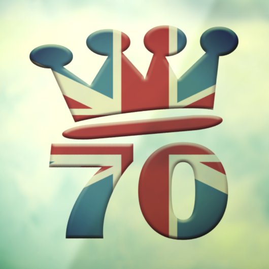 Platinum Jubilee Queen Elizabeth 70 jaar Raamsticker (Vel 3)