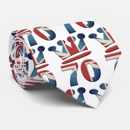 Platinum Jubilee Queen Elizabeth 70 jaar Stropdas (Opgerold)