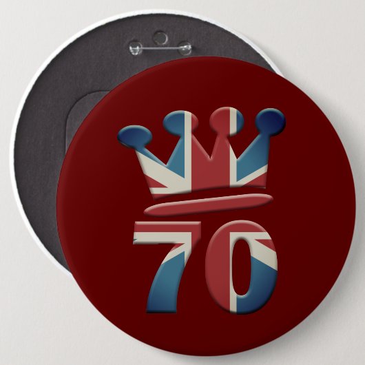 Platinum Jubilee Queen Elizabeth 70 years Button (Voorkant /achterkant)