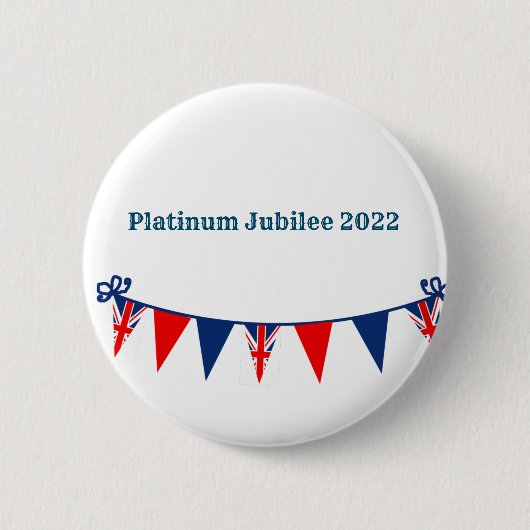 Platinum Jubileum 2022 Knop Ronde Button 5,7 Cm (Voorkant)