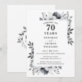 Platinum juicht voor 70 jaar bruiloft Jubileum Kaart (Voorkant / Achterkant)