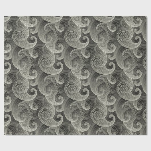 Platinum Paisley Timeless Pattern Cadeaupapier (Vlak)