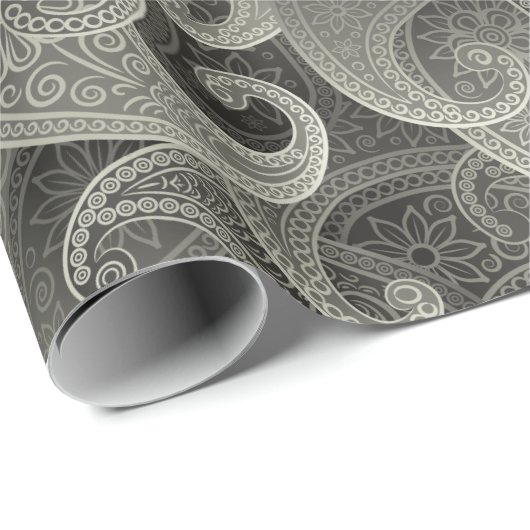 Platinum Paisley Timeless Pattern Cadeaupapier (Rol Hoek)