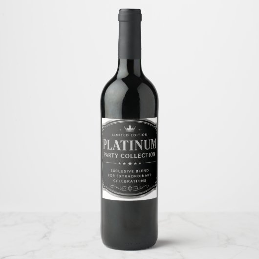 Platinum Party Collection Premium Drink Etiket Des (Voorkant)