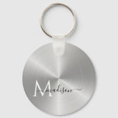 Platinum Radial Metallic Script Name Sleutelhanger (Voorkant)