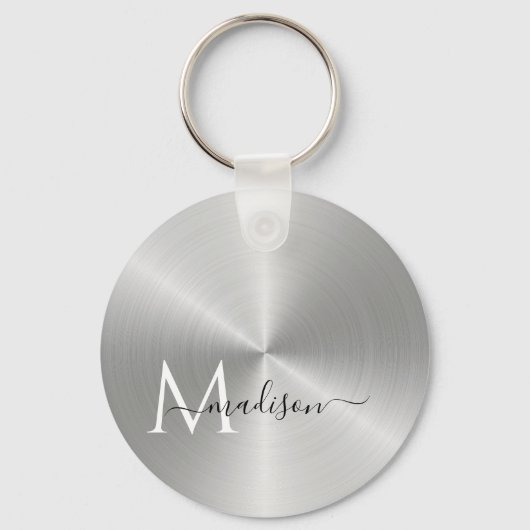 Platinum Radial Metallic Script Name Sleutelhanger (Voorkant)