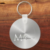 Platinum Radial Metallic Script Name Sleutelhanger (Voorkant)
