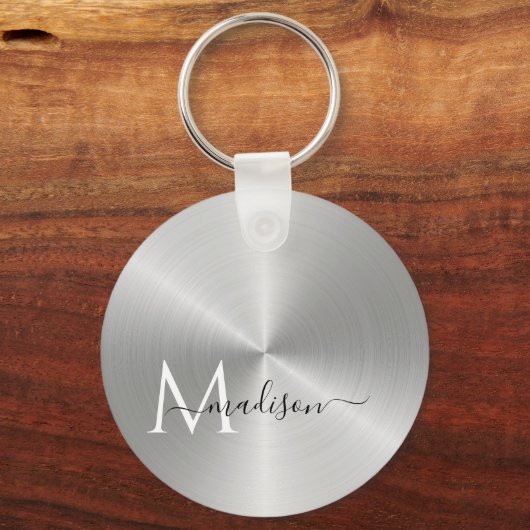 Platinum Radial Metallic Script Name Sleutelhanger (Voorkant)