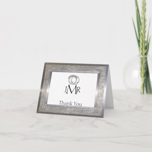 Platinum Ringen 20e Verjaardag Dank U Bedankkaart (Voorkant)