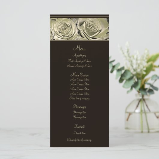Platinum Roos Wedding Menu (Staand voorkant)