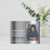 Platinum Save the Date Announcement Briefkaart (Staand voorkant)