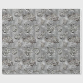 Platinum Silver Flourish Cadeaupapier (Vlak)