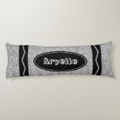 Platinum Silver Glitter Crayon Body Pillow + Naam Lichaamskussen (Achterkant)