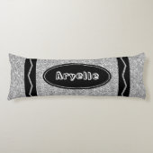 Platinum Silver Glitter Crayon Body Pillow + Naam Lichaamskussen (Voorkant)