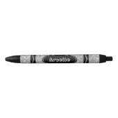 Platinum Silver Glitter Crayon Zwarte Inkt Pen (Voorkant)