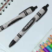 Platinum Silver Glitter Crayon Zwarte Inkt Pen
