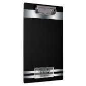 Platinum Silver Shine Elegant Glam Gepersonaliseer Klembord (Rechts)