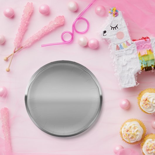 Platinum Silver Shine gepersonaliseerde aangepaste Papieren Bordje (Feest)