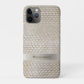 Platinum Snakeskin digitaal leder Titaniummetaal Case-Mate iPhone Case (Achterkant)