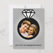 Platinum The Ring Photo Engagement Party Kaart (Voorkant)