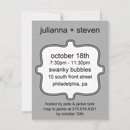 Platinum The Ring Photo Engagement Party Kaart (Achterkant)