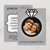 Platinum The Ring Photo Engagement Party Kaart (Voorkant / Achterkant)